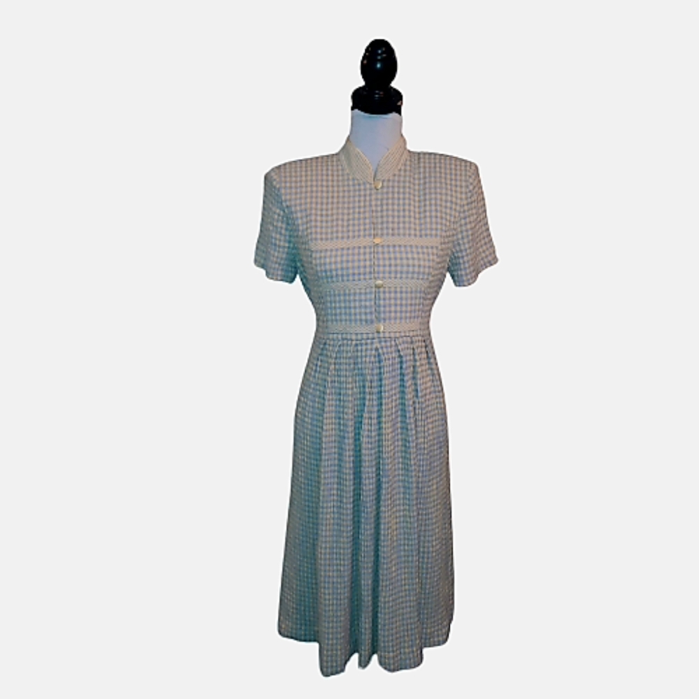 Blue and yellow Cottagecore Checkered dress Size 12